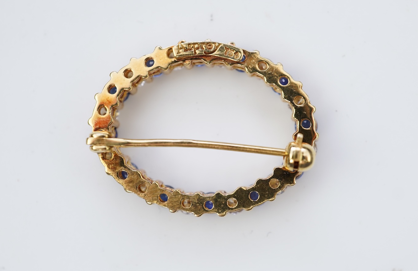 Asprey, a sapphire and diamond brooch, circa 1991